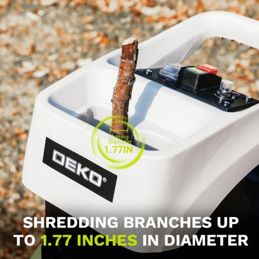 Electric 15-Amp Wood Chipper Shredder: 2800W 1.77-Inch Cutting Diameter Garden Leaf Mulcher with Wheels, Safety Locking Knob, 50L Collection Bag, Double Sided Blade System for Branches, Leaves, Waste - Image 7