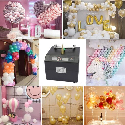 Electric Air Balloon Pump, B23 Lagenda Portable Electric Balloon Pump Balloon Inflator Party Air Blower Electric Balloon Blower Pump with Timer Battery for Party Events Decoration - Image 4