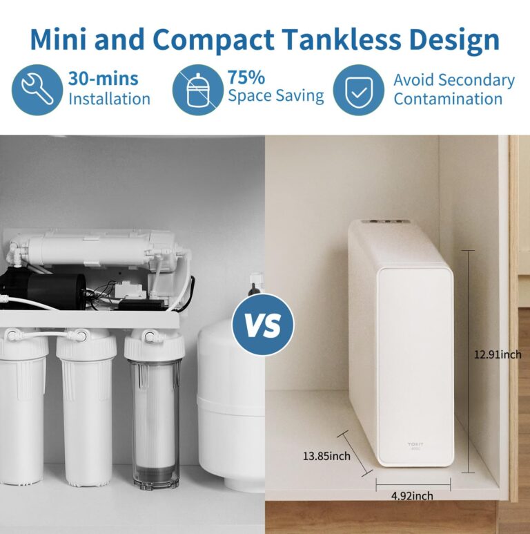 TOKIT Reverse Osmosis System, U1 SE Tankless Reverse Osmosis Water Filter, NSF/ANSI 58, Under Sink Water Filter RO System with Faucet,400 GPD 2:1 Pure to Drain,Reduces TDS - Image 4
