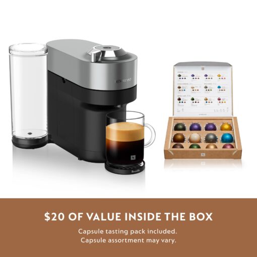 Nespresso Vertuo Pop+ Deluxe Coffee and Espresso Maker by Breville with Milk Frother, Titan - Image 2