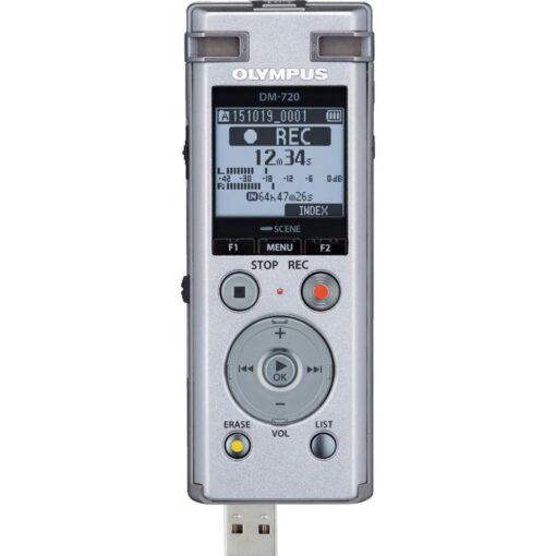 OM SYSTEM OLYMPUS Voice Recorder DM-720 with 4GB, Micro SD Slot, USB Charging, Direction PC Connection, Transcription Mode, Silver - Image 8
