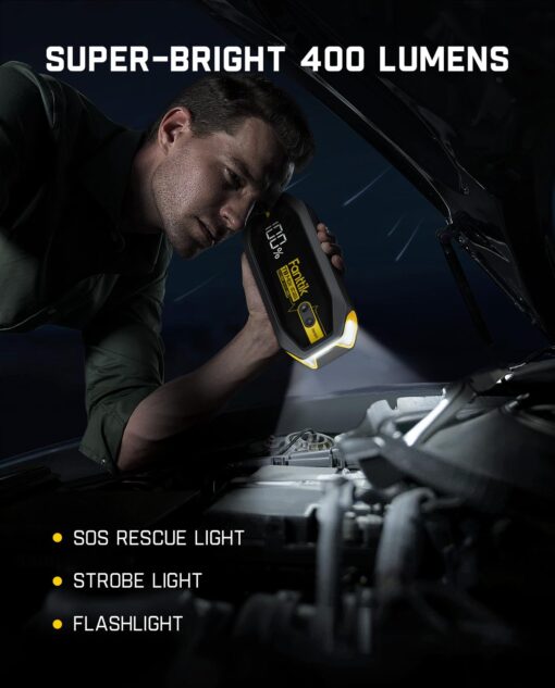 FANTTIK T8 MAX 4000 Amp Jump Starter, 24000mAh Car Battery Pack for Up to 10.0L Gasoline and 8.0L Diesel Engines with LED Display,100W Fast Charging, 12V Extreme Safe Lithium Portable - Image 4
