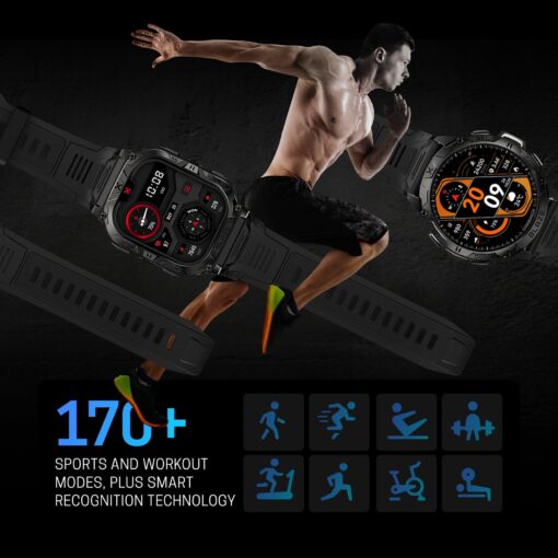 CARBINOX Blaze Smart Watch with GPS (Sport Mode), Rugged Fitness Tracker Waterproof IP69K, Compatible with Android and iOS, 170+ Sports Modes, Gorilla Glass Screen, Make/Receive Calls (Square) - Image 5
