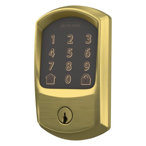 Schlage Encode Smart WiFi Deadbolt Lock for Front Door - Keyless Entry with App or Touchscreen - Works with Alexa, Apple HomeKit, Hey Google, & Airbnb - Create Codes for Guests - Satin Brass Gold - Image 4