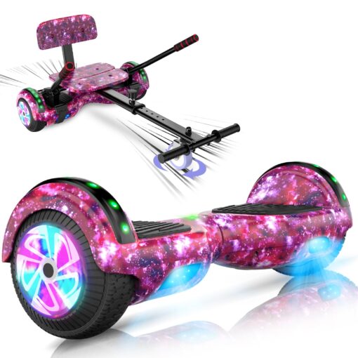 CBD Scooter with Corlorful LED Lights,6.5" Wheels, Dual 300W Motor Scooter for Kids Girls Boys Adults, All Ages,Purple