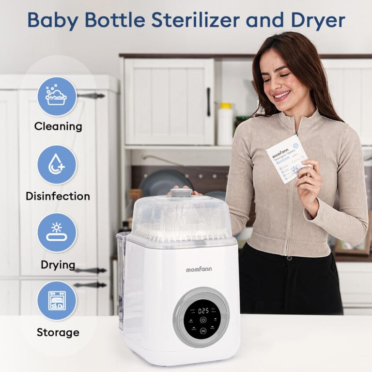 MOMFANN 4 in 1 Baby Bottle Washer with 2 Wash Time, Baby Bottle Sterilizer and Dryer, Save time & Effort, Easy to Use, Grey - Image 7
