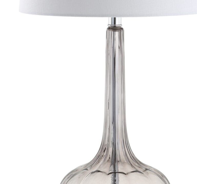 JONATHAN Y JYL1079D-SET2 Bette 28.5" Glass Teardrop LED Table Lamp Contemporary Transitional Bedside Desk Nightstand Lamp for Bedroom Living Room Office College Bookcase, Smoke Gray (Set of 2) - Image 7
