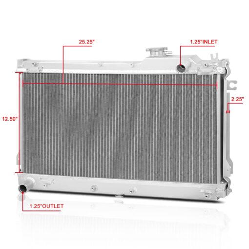 DNA Motoring RA-MM90-2 2-Row Full Aluminum Radiator, 1 Pack,Metallic - Image 5