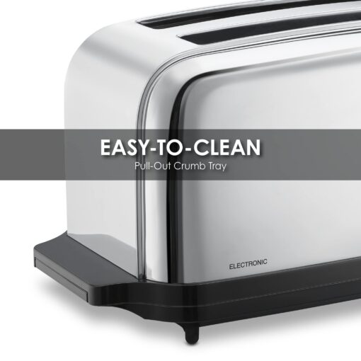 Waring Commercial WCT704 4 Slice Extra Long Slot Light Duty Pop-Up Toaster, 120V, 5-15 Phase Plug - Image 4