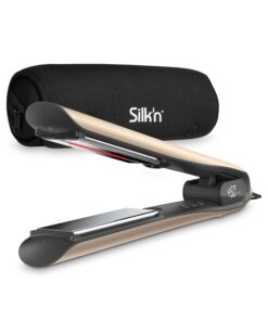 Silk’n SilkyStraight 2-in-1 Hair straightener and Curling Iron - Flat Iron with Adjustable Heat Settings - Smooth Styling, Fast Heating, Frizz Control - Travel-Friendly, Champagne Gold