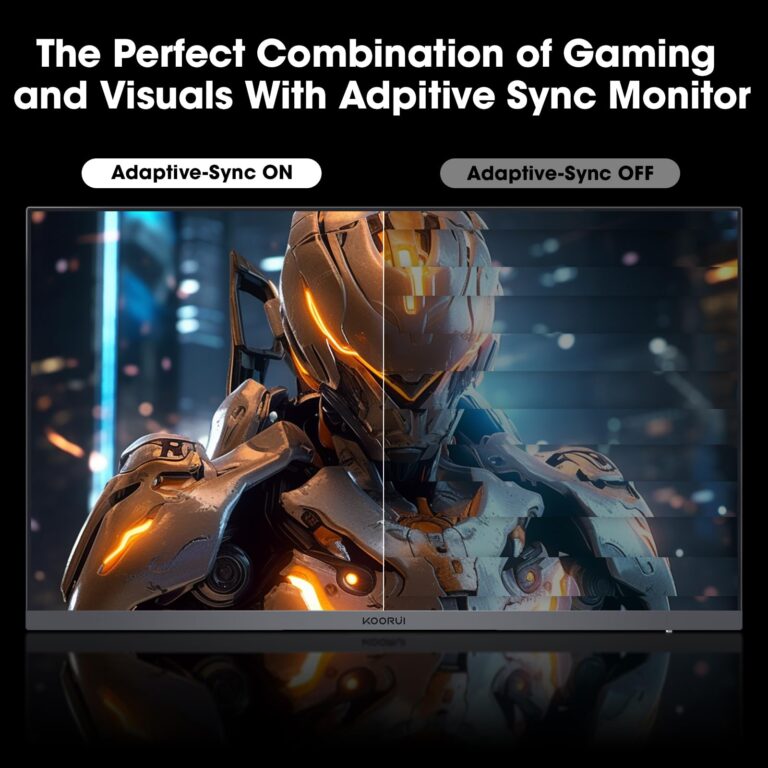 KOORUI Gaming Monitor, QHD 24" Nano IPS Display, 1440P 165Hz Computer Monitor, 1ms 2K PC Screen, 100% sRGB, Adaptive Sync, Height/Tilt/Pivot Adjustment, HDMI, DisplayPort, GP01 - Image 7