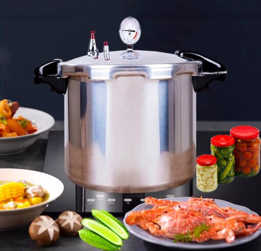 15 Quart Pressure Canner Cooker & all american pressure canners for canning & water bath canner | Pressure Gauge & Pressure Regulator | Compatible:natural gas-open flame & With 1 steaming tray - Image 8