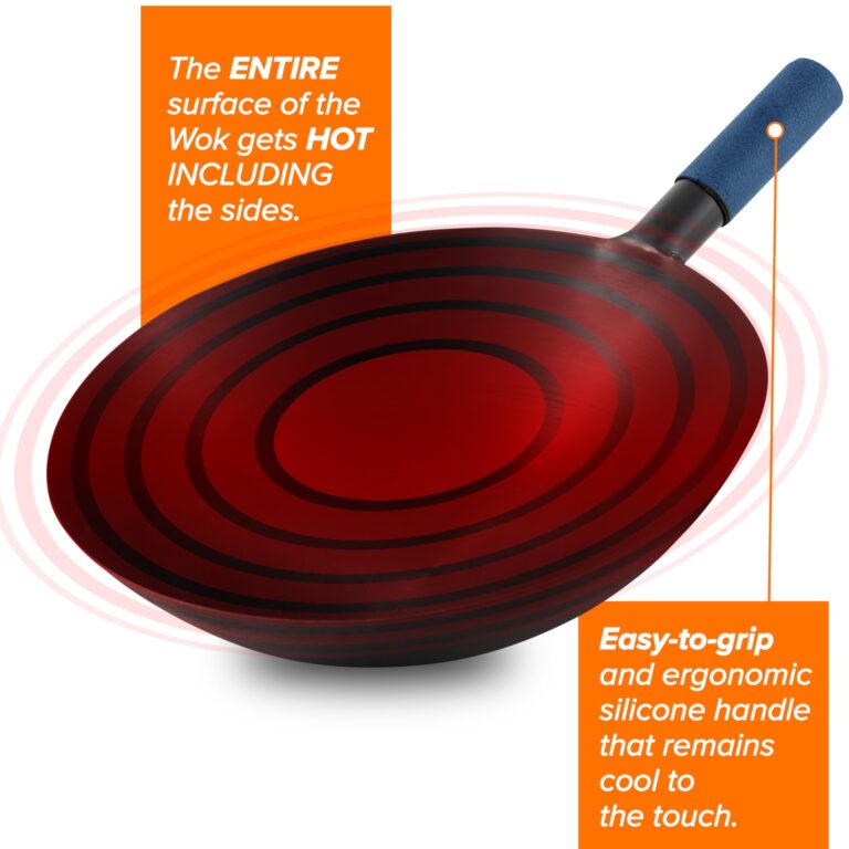 Nuwave Mosaic Induction Wok, Precise Temp Controls from 100°F to 575°F in 5°F, Wok Hei, Infuse Complex Charred Aroma & Flavor, 3 Watts 600,900 & 1500, Authentic 14-inch Carbon Steel Wok Included,Black - Image 5