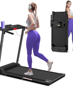 Treadmill with Handles, 2025 Upgraded Small Treadmills Home, Portable Electric Treadmills for Home 300 lbs Capacity,Walking Pad Treadmill,Lightweight Folding Foldable Walking Pad with LED Display