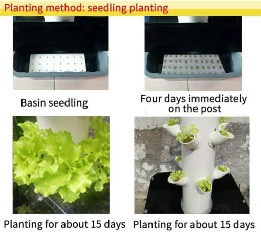Hydroponic Tower Kit Hydroponic Planting System, Hydroponic Vertical Planting, Suitable for Home Kitchen Gardening Gardening Enthusiasts - Image 3