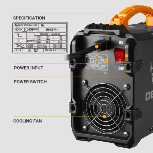 DEKOPRO Stick Welder 160A ARC/Lift TIG 2-in-1 Welding Machine with 110v/220v Dual Voltage IGBT Inverter Welder - Image 4