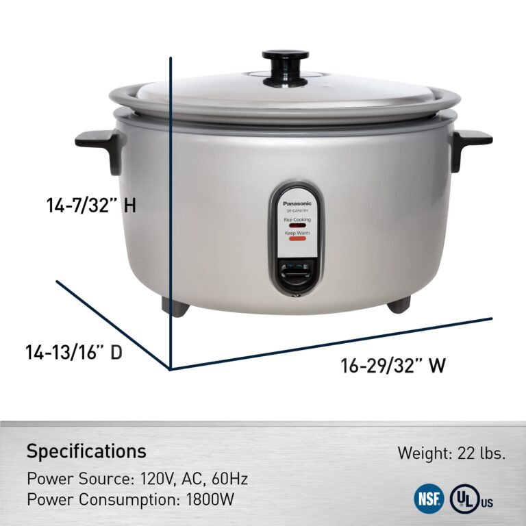 Panasonic Commercial Rice Cooker, Extra-Large Capacity 60-Cup (Cooked), 30-Cup (Uncooked) with One-Touch Operation and Durable Non-Stick Coated Pan - SR-GA541FH – Silver - Image 2