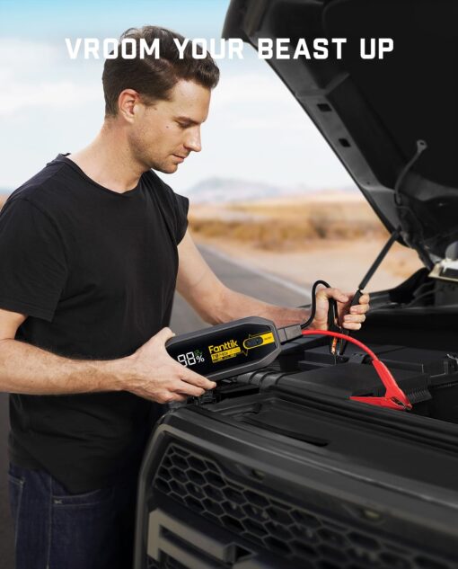 FANTTIK T8 MAX 4000 Amp Jump Starter, 24000mAh Car Battery Pack for Up to 10.0L Gasoline and 8.0L Diesel Engines with LED Display,100W Fast Charging, 12V Extreme Safe Lithium Portable - Image 3