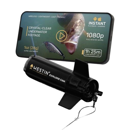 Westin Explore Cam Fish Camera for Underwater Fishing - The Only Castable Wireless Fishing Line Camera - Waterproof - Full HD Video Capture - Battery Operated