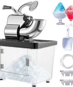 VEVOR 110V Commercial Ice Crusher 661LBS/H, ETL Approved 300W Electric Snow Cone Machine with Dual Blades, Stainless Steel Shaved Ice Machine with Safety On/Off Switch for Family, Restaurants, Bars