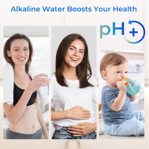 Alkaline Waterdrop Gravity-fed Water Filter System, Increase PH, Reduces Fluoride and up to 99% of Chlorine, with 4 Filters and Metal Spigot, King Tank Series, 2.25G - Image 2