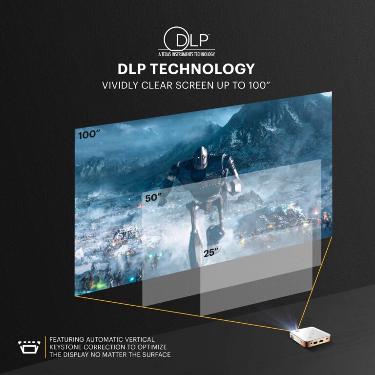 Kodak Ultra Mini Portable Projector - HD 1080p support LED DLP Rechargeable Pico Projector - 100" Display, Built-in Speaker - HDMI, USB and Micro SD - Compatible with iPhone iPad, Android Phones - Image 3