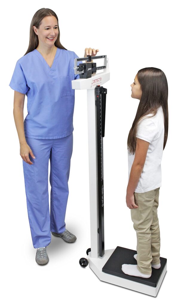 DETECTO 338 Mechanical Physician Beam Scale with Wheels/Height Rod, Dual Reading KG/LB - Image 3