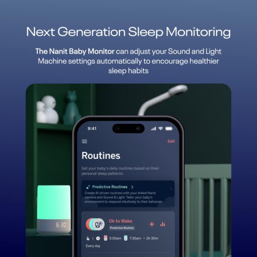 Nanit Superior Sleep Set - Includes Newborn Baby Essentials Pro Camera with Wall Mount, Travel Stand, and The Sound + Light Audio Monitoring Machine & Baby Night Light - Image 2