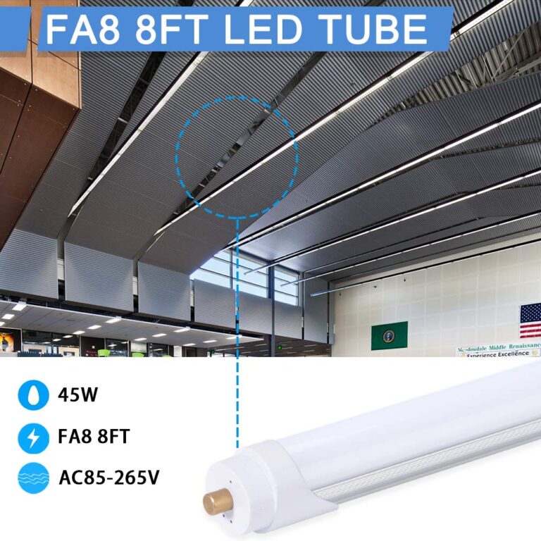 ONLYLUX 8ft LED Bulbs,12 Pack 96" 45W FA8 Single Pin LED Tube Lights 5400LM, 6000k, Milky Cover, F96T12 Bulb Fluorescent Replacement, Ballast Bypass - Image 5