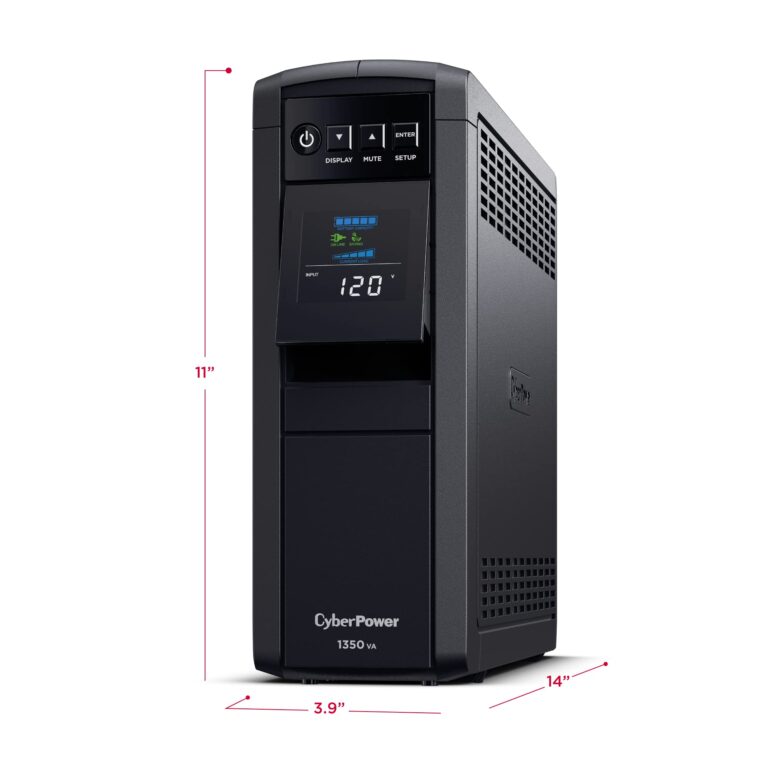 CyberPower CP1350PFCLCD PFC Sinewave UPS System, 1350VA/880W, 12 Outlets, AVR, Mini-Tower - Image 4