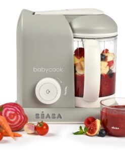 BEABA Babycook Solo 4 in 1 Baby Food Maker, Baby Food Processor, Steam Cook + Blend, Lrg Capacity 4.5 Cups 27 Servings in 20 Mins, Cook Healthy Baby Food at Home, Dishwasher Safe, Cloud