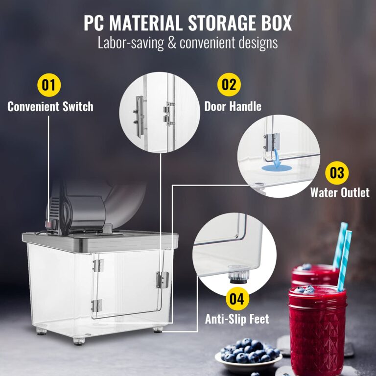 VEVOR 110V Commercial Ice Crusher 661LBS/H, ETL Approved 300W Electric Snow Cone Machine with Dual Blades, Stainless Steel Shaved Ice Machine with Safety On/Off Switch for Family, Restaurants, Bars - Image 6