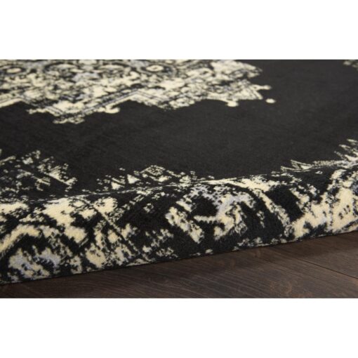 Nourison Grafix Traditional Black 7' x 10' Area Rug, Easy Clean, Non Shedding, Bed Room, Living Room, Dining Room, Kitchen (7x10) - Image 4