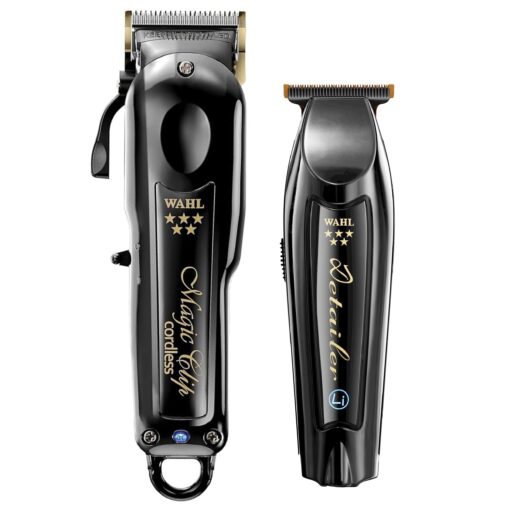 Wahl Professional Cordless Barber Combo Includes Magic Clip Blending Clipper and Detailer Li Trimmer 100 Min Runtime