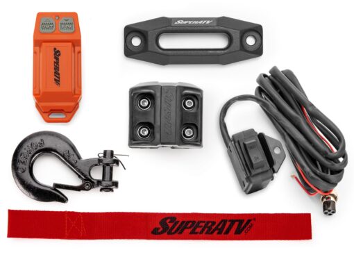 SuperATV Black Ops 2500 LB Winch Kit for UTV/ATV | Includes 50 Ft. Synthetic Rope | 12 Volt Winch | 1 HP Motor | Waterproof Seals and Solenoid | 166:1 Gear Ratio - Image 5