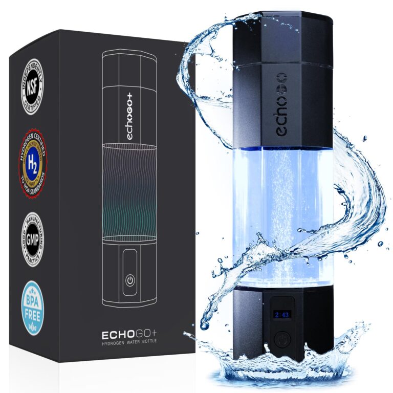 Echo Go+ Hydrogen Water Bottle - Water Ionizer Up to 4.5PPM - SPE & PEM Hydrogen Water Generator - Alternative to Hydrogen Water Pitcher