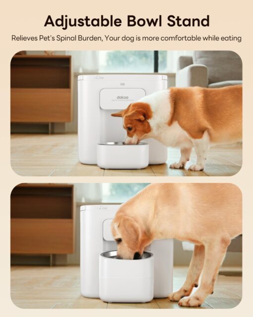 Automatic Dog Feeder for Large Breed, 15L/ 63Cups Vacuum-Sealed Storage & Timed Auto Dog Food Dispenser 2in1, Airtight 100% Freshness, Anti-Blockage, Support up to 22mm Pet Food, Stainless Steel Bowl - Image 7