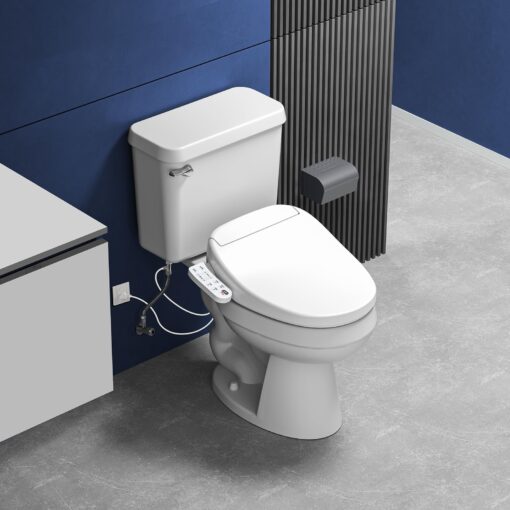 ZMJH 236 Bidet Toilet Seat, Elongated Smart Unlimited Warm Water, Vortex Wash, Electronic Heated, Warm Air Dryer, Rear and Front Wash, LED Light, Need Electricity, White (Elongated) - Image 3