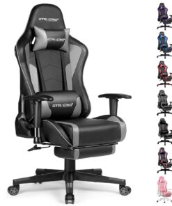 GTRACING Gaming Chair with Footrest Speakers Video Game Chair Bluetooth Music Heavy Duty Ergonomic Computer Office Desk Chair