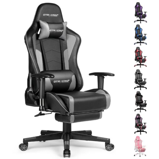 GTRACING Gaming Chair with Footrest Speakers Video Game Chair Bluetooth Music Heavy Duty Ergonomic Computer Office Desk Chair