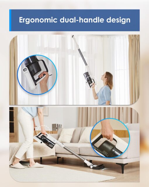Tineco A30S Cordless Stick Vacuum Cleaner, 160W Powerful Suction, 60 Minutes Runtime, 1L Larger Dustbin, Rechargeable Lightweight and Versatile ZeroTangle Brush PureCyclone Tech LED Headlight - Image 4