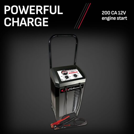 Schumacher Electric Manual Battery Charger & Engine Starter – 6V/12V 200A Heavy-Duty Auto Battery Charger with 40A Boost Mode, Color-Coded Clamps, 6-Foot Output Cables & Rugged Design SC1446 - Image 4