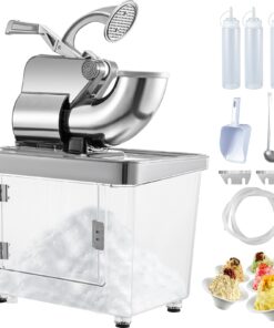 VEVOR 110V Commercial Ice Crusher 661LBS/H, ETL Approved 300W Electric Snow Cone Machine with Dual Blades, Stainless Steel Shaved Ice Machine with Safety On/Off Switch for Family, Restaurants, Bars