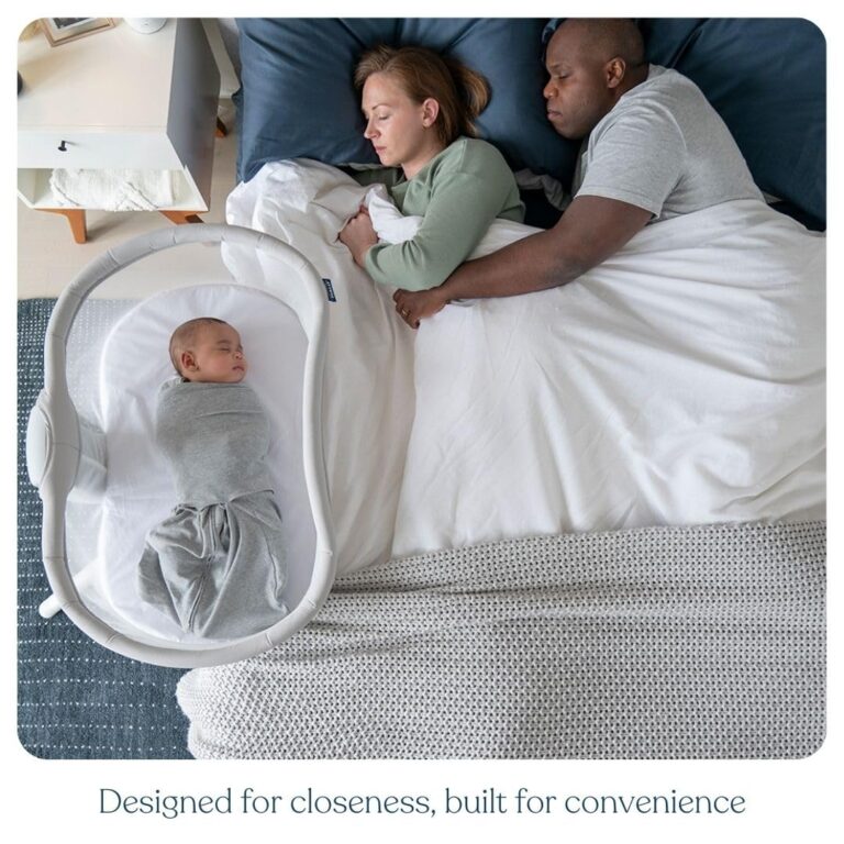 HALO BassiNest Swivel Sleeper 3.0 – Over-Bed Baby Bassinet with 360 Rotation, Adjustable Height, Breathable Mesh, Safe Close Sleeping, Lowering Wall for Easy Access, Feeding & C-Section Recovery - Image 7