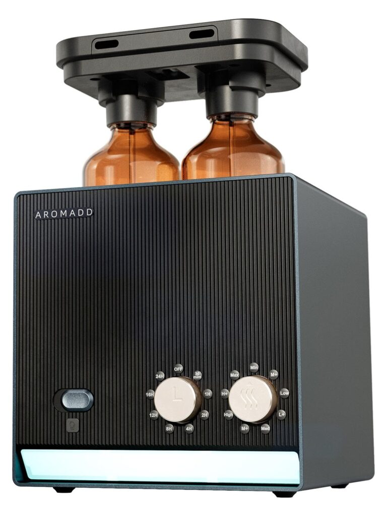 2025 Upgraded 2000 Sq Ft Dual Nozzle Smart Waterless Diffuser, 2×200ml Scent Air Machine for Home Hotel Collection Diffuser Cold Air Technology Waterless Essential Oil Diffuser for Large Room