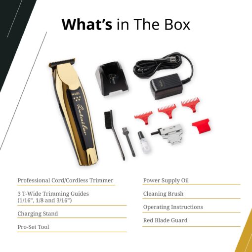 Wahl Professional 5 Star Gold Cordless Detailer High Precision Trimmer Lithium Ion Battery - Image 4
