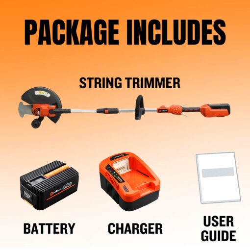 Redback 40V String Trimmer and Edger Combo Kit Cordless Weed Eater Brushless Motor with 2AH Battery and 5A Charger - Image 3
