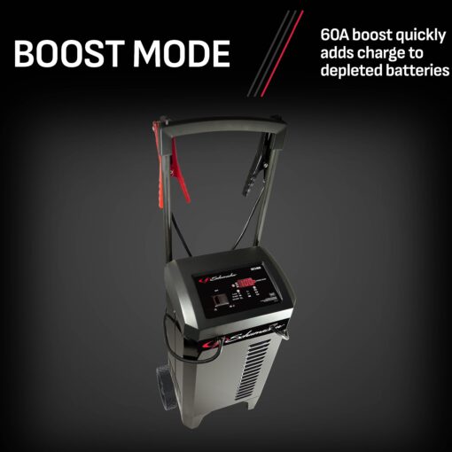 Schumacher Electric Wheeled Battery Charger and Engine Starter, SC1400, 4-in-1, Fully Automatic, 300 Cranking Amps, 60 Amp Boost Mode, 6 Volt, 12 Volt, for Car, Truck, SUV, and Marine Batteries - Image 7