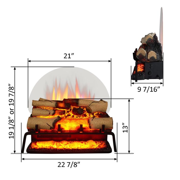 LegendFlame 23" W Free Standing Electric Fireplace White Birch Log Set (EF290A-WB), Fireplace Insert, Heater 750W/1500W, Crackling Sound, Remote Control - Image 3