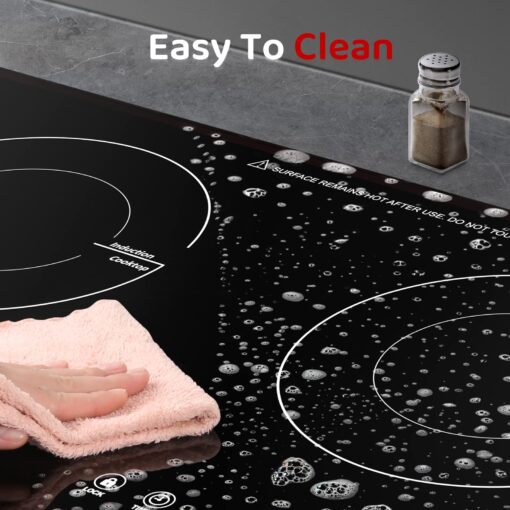 Duxtop 1800W Induction Cooktop 2 Burner, Built-In Induction Burners, Double Induction and Infrared Cooktop, Electric Hot Plate for Cooking, Electric Stove with Sensor Touch Control, 9820HLBI - Image 3